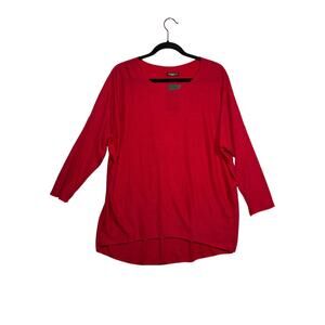Ornella Italy VIscose Wool Red Boat Neck Sweater Lightweight Soft Size XXL